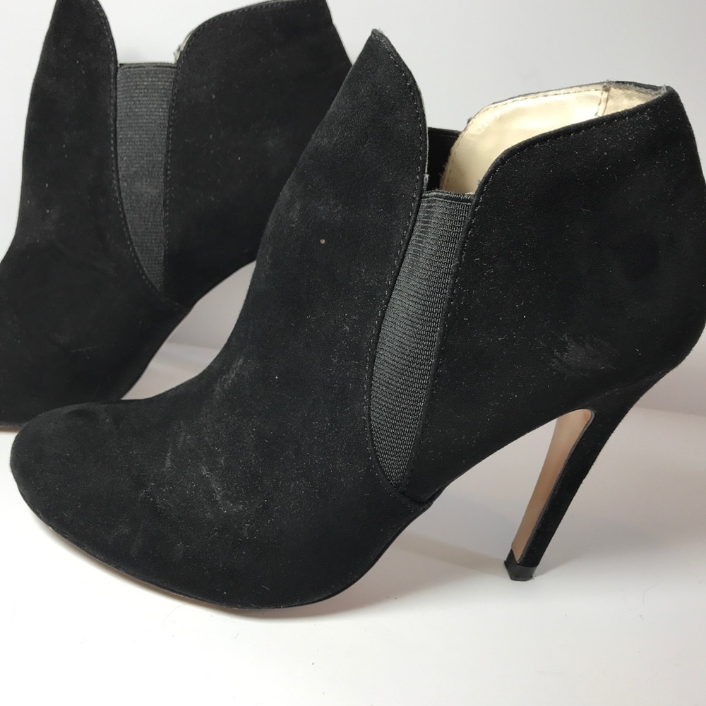 Zara Basic Black Suede Slip On Bootie Size 38 EU